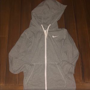 Gray Nike zip up womens jacket medium
